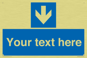 Custom Mandatory directional sign, blue arrow down